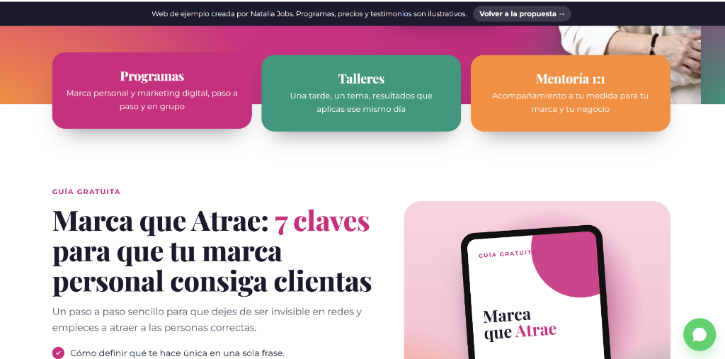 Web de marca personal creada con IA